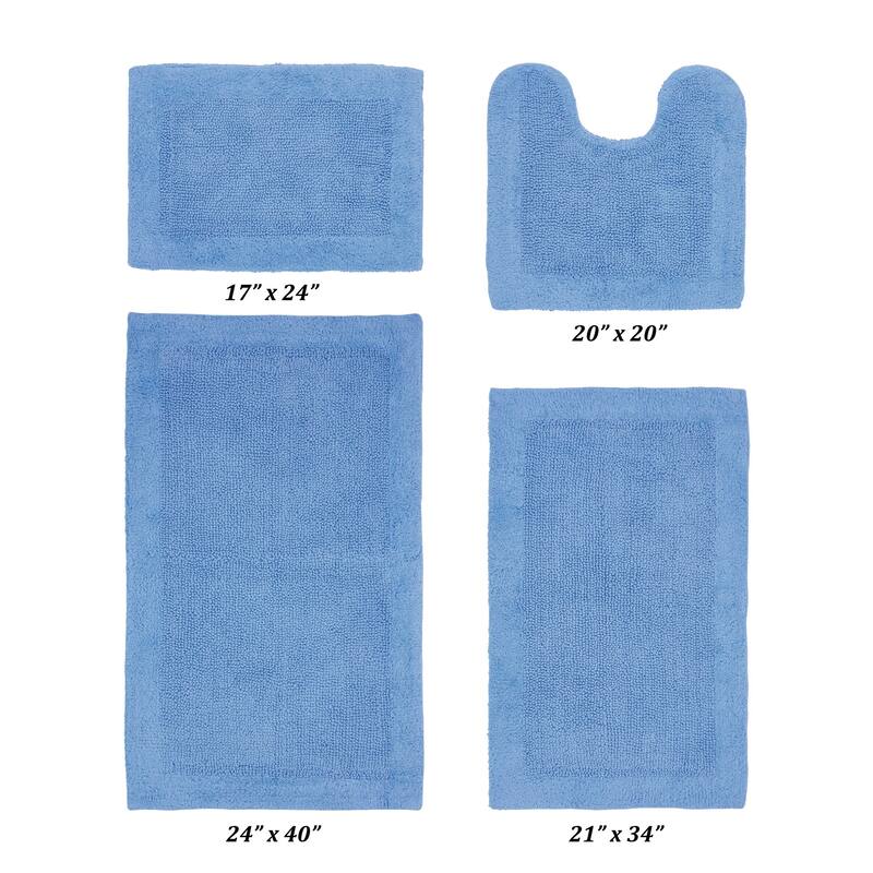 Better Trends Bath Rugs Set 100% Cotton Tufted Soft Water Absorbent Bathroom Rug for Shower, Sink Bath Mats Edge Collection