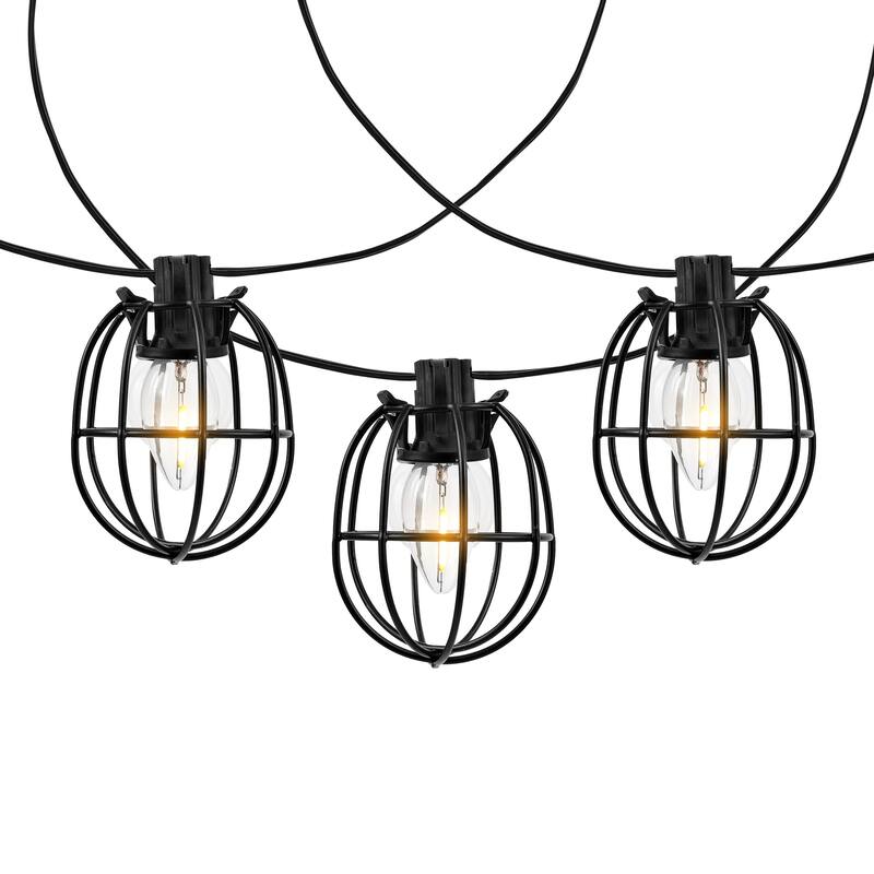 SAFAVIEH Lighting Juliet 10 Ft LED Outdoor String Lights - Black - 120Wx3Dx3H