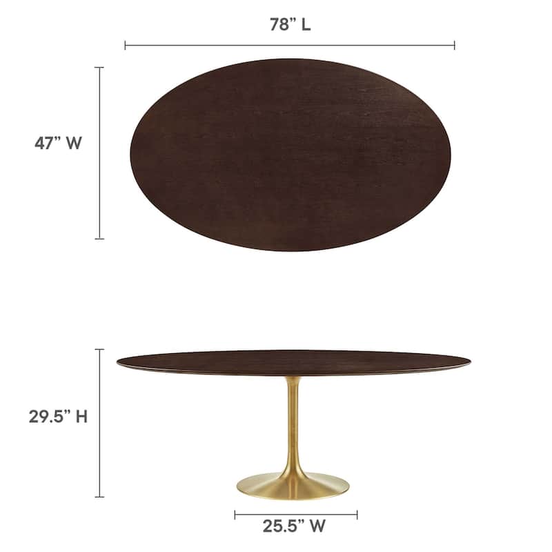 Lippa Oval Wood Top Dining Table