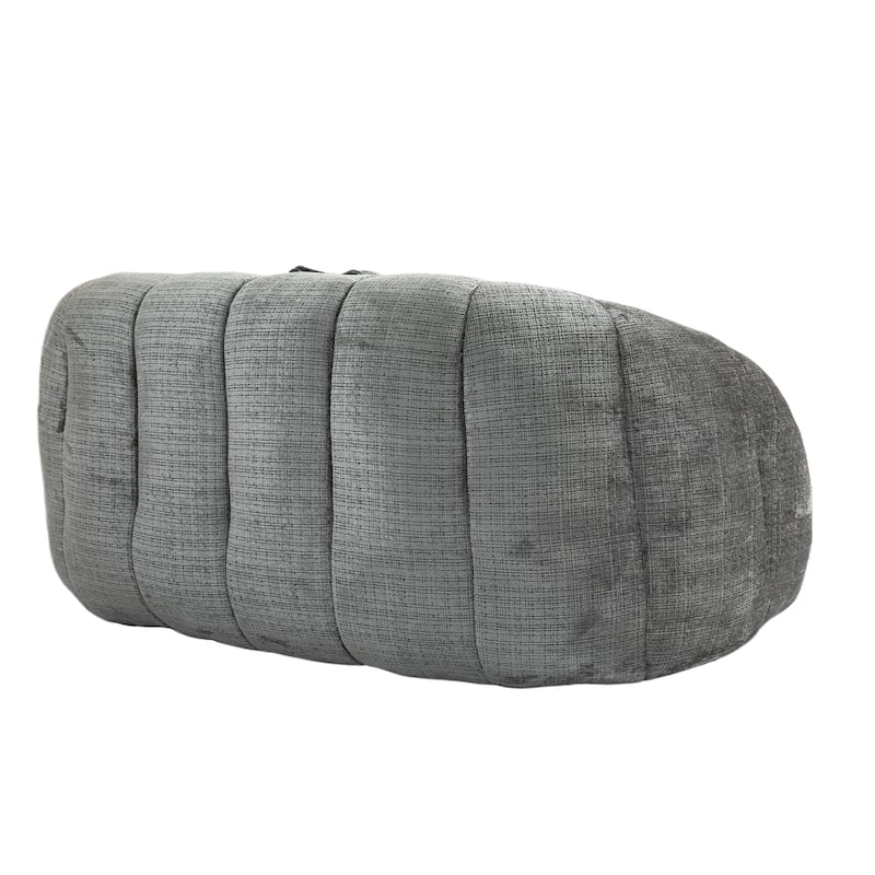 GDFStudio - Charlotte Plush Chenille Two-Seat Bean Bag Sofa for Living Room and Lounge Areas