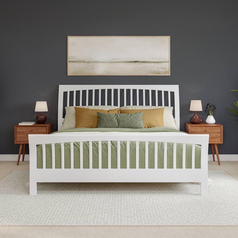 AFI Orleans Solid Wood Low Profile Platform Bed with Matching Footboard