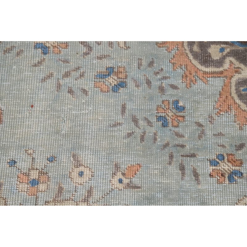 Blue Medallion Tabriz Persian Rug Oriental Handmade Wool Carpet - 9'7"x 11'9"