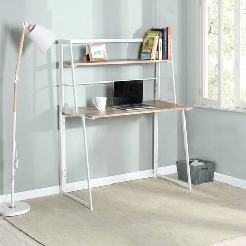 Modern Computer Desk with a Shelf for Books