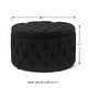 preview thumbnail 6 of 8, Adeco Round Velvet Storage Ottoman Button Tufted Footrest Coffee Table