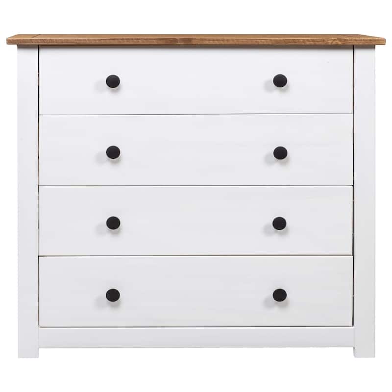 vidaXL Side Cabinet White 31.5"x15.7"x28.7" Pine Panama Range