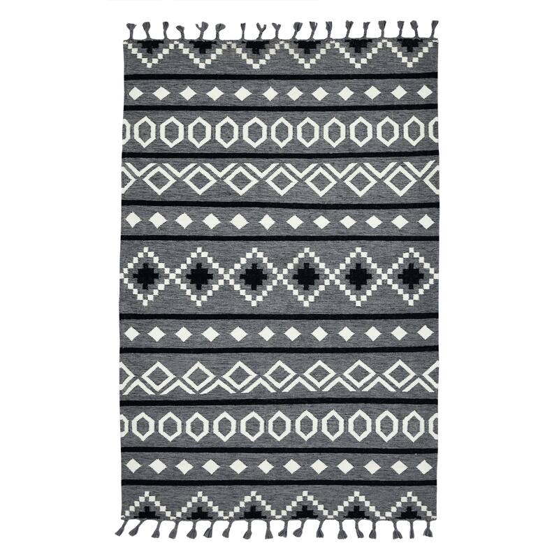 The Curated Nomad Southwestern Gray Flatweave Area Rug