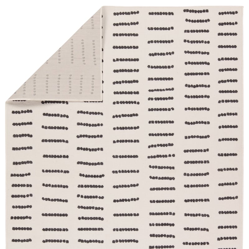 Javyn Indoor/Outdoor Dotted Cream/Charcoal Area Rug