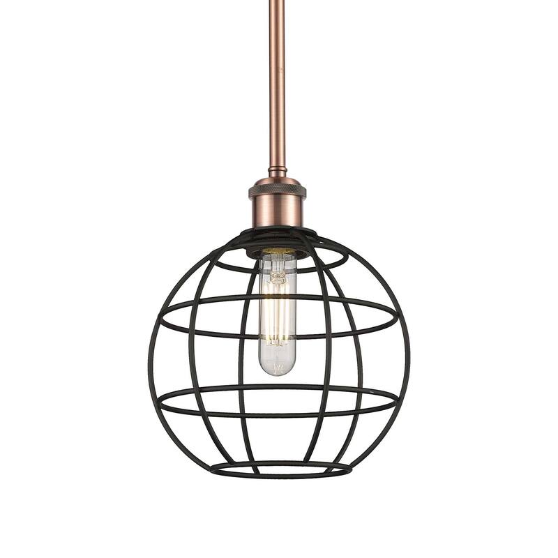 Innovations Lighting 516-1S-11-8 Lake Placid Pendant Lake Placid 8" - Antique Copper / Matte Black