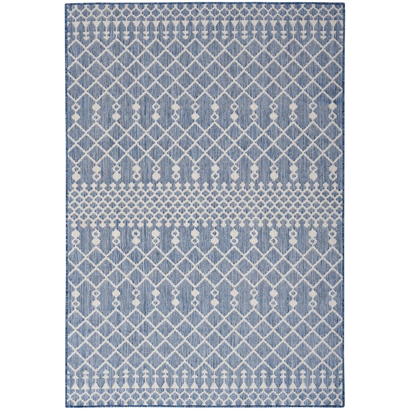 Nourison Selerno Indoor/Outdoor Moroccan Area Rug. - 7'x10' - Navy/Blue