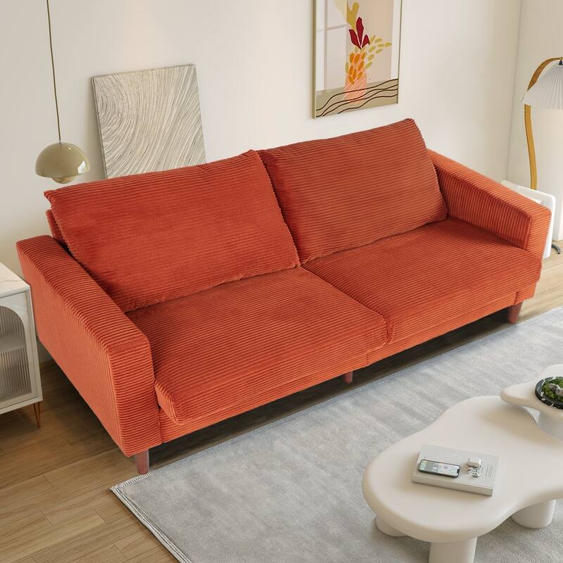 82.7" Sofas for Living Room, Comfy Love Seat Couches, Corduroy Loveseat Sofa,, Easy Assembly for Small Spaces