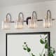 ExBrite Modern Rose Gold 3/4-light Bathroom Dimmable Crystal Vanity Lights Wall Sconces - Gold 4-Lights