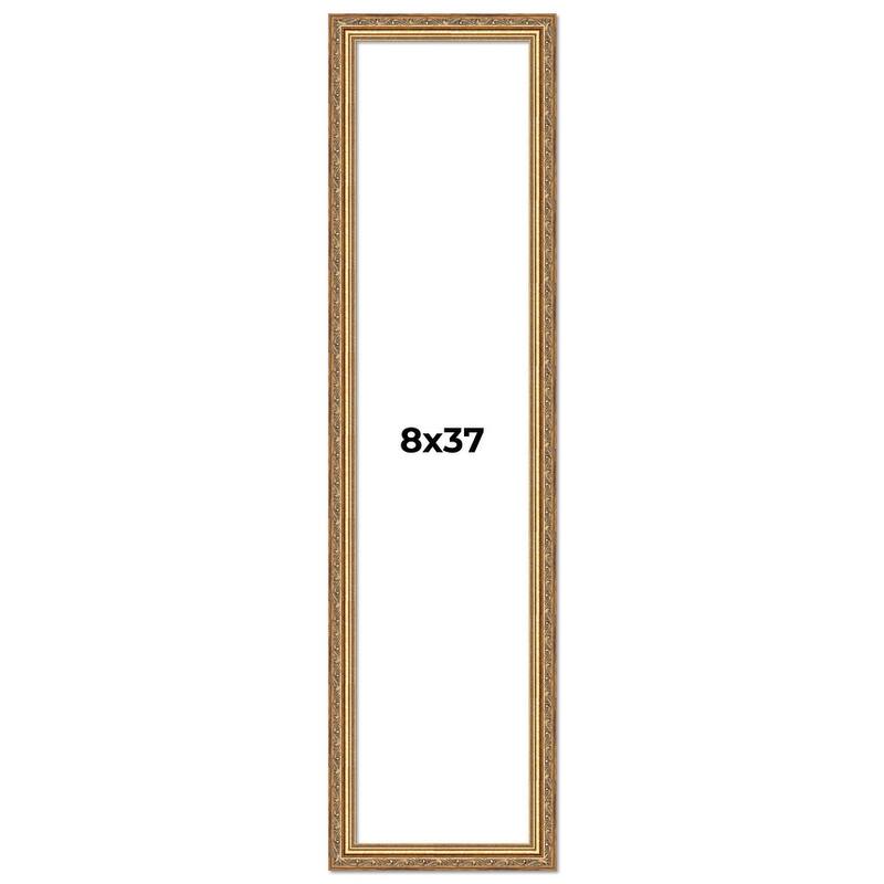 8x37 Frame Red Solid Wood Picture Frame Width 1.75 Inches | Interior Frame Depth 1 13/16 Inches