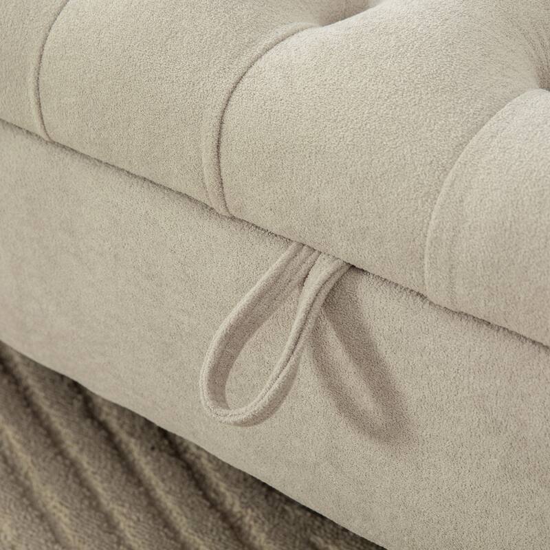 Modern Upholstered Storage Bench With Double Lids - Griege