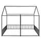 preview thumbnail 28 of 34, Metal Frame House-shaped Floor Bed Two Shared Twin Side by Side Bed