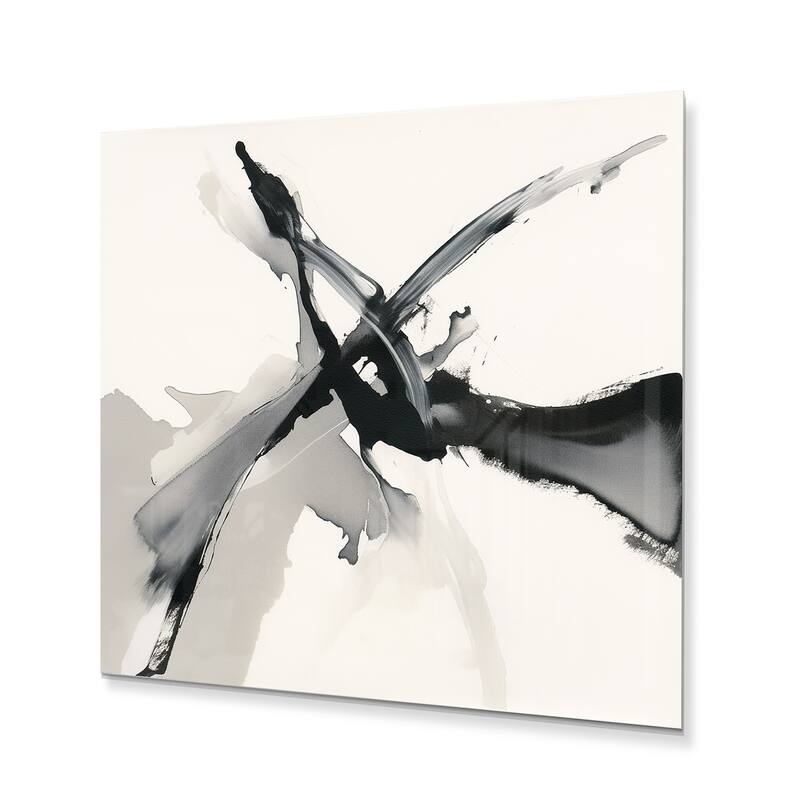 Designart "Abstract Neutral VI" Abstract Shapes Metal Large Print