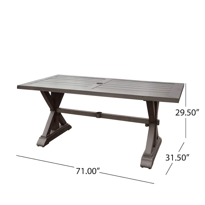 Lamphere Modern Outdoor Aluminum Dining Table by Christopher Knight Home - 71.00" L x 31.50" W x 29.50" H