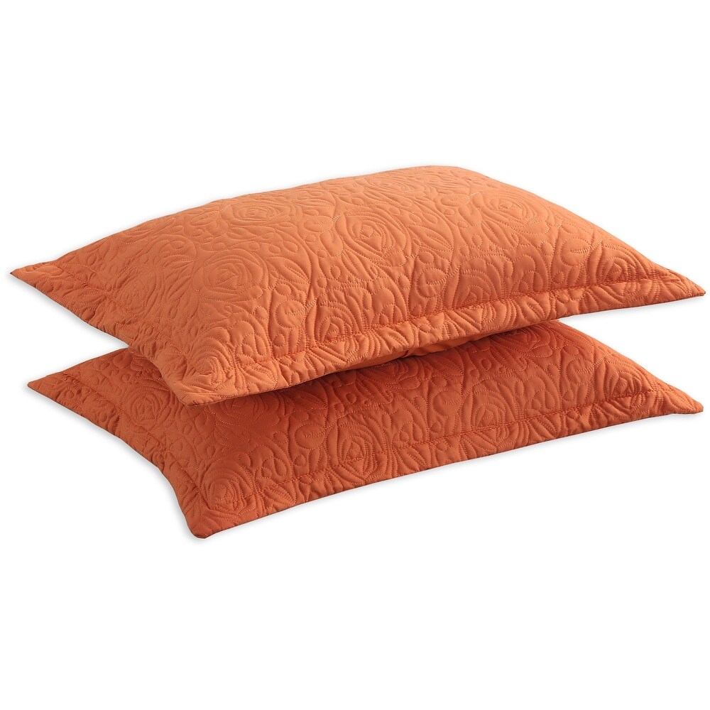 Orange euro pillow shams top