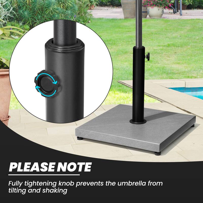 Umbrella Base Holder Square Weighted Stand for Outdoor Market Umbrella, Cement Concrete Steel