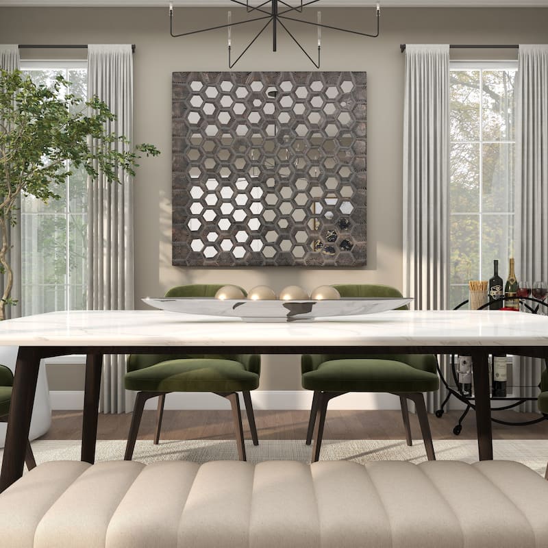 Aluminum Metal Living Room Decor Tray - Silver - Roche River Decor