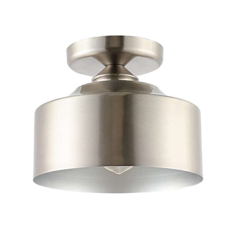 SAFAVIEH Lighting Kanami Flush Mount - 10" W x 10" D x 10" H - Brushed Nickel - 10Wx10Dx10H
