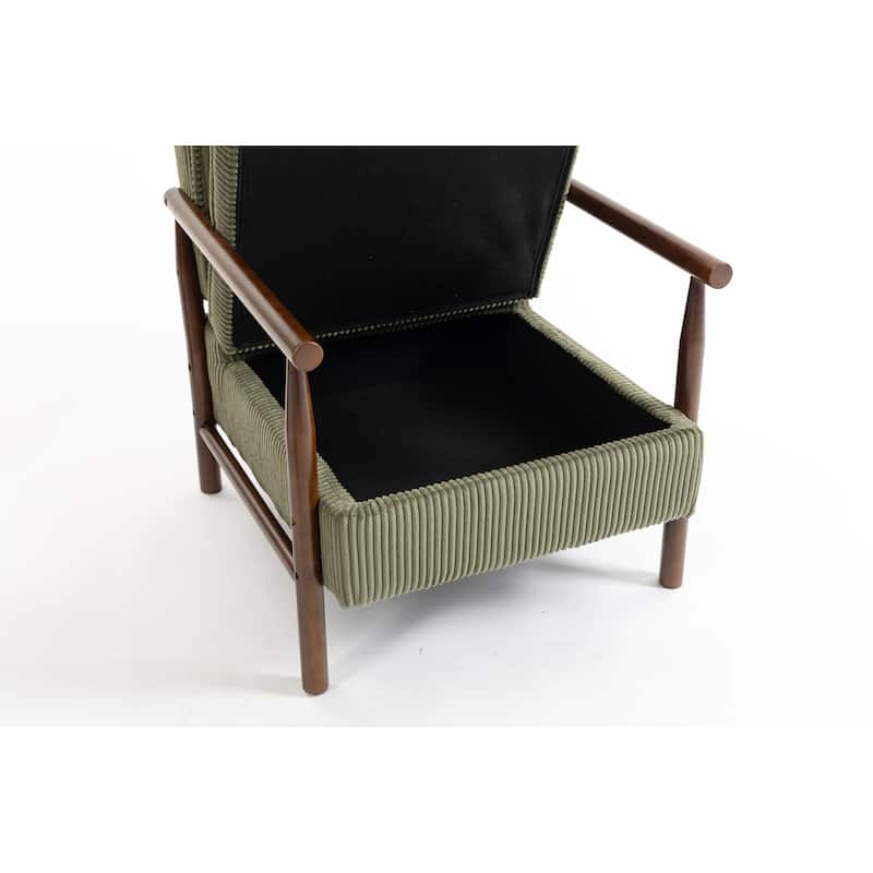 Storage Chair,Mid Century Modern Accent Chair with Wood Frame, Upholstered Living Room Chairs with Waist Cushion