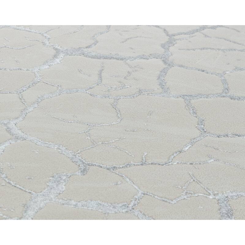 Maz Collection Beige/Gray Contemporary Area Rug