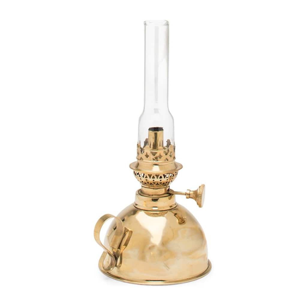 Kings County Tools 9-inch Tall Brass Oil Lamp - Extra-Bright Hurricane Lantern