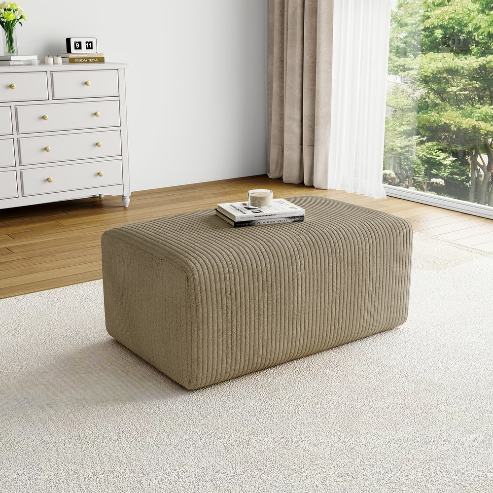 UIXE Oversize Corduroy Rectangle Ottomans And Poufs