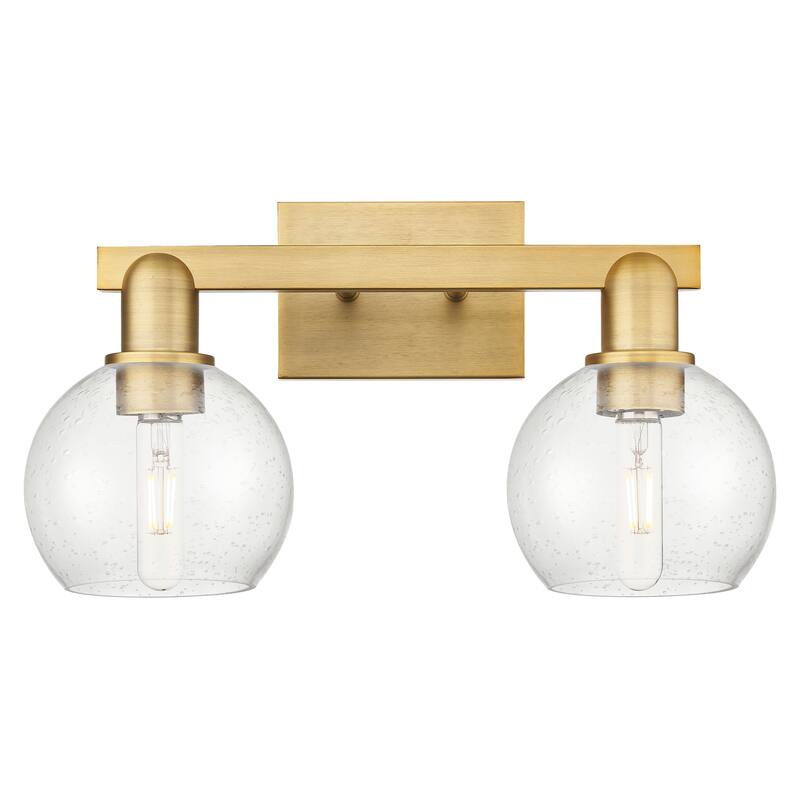 Innovations Lighting Endless Possibilities Arcadia - Athens - 2 Light 17" Bath Vanity Light - Brushed Brass/Seedy