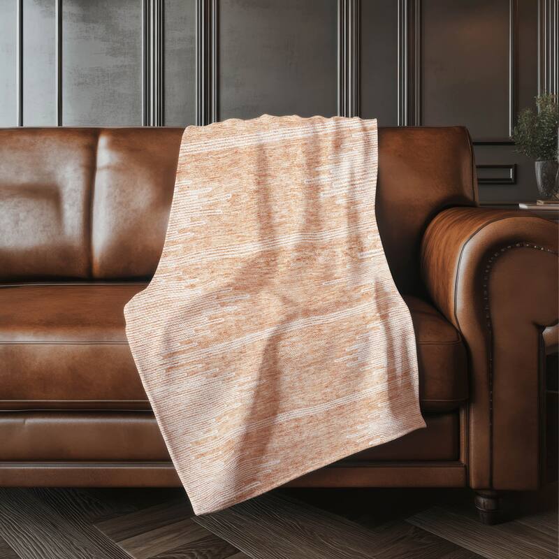 Premium Machine Washable Boho Moroccan Sherpa Throw Blanket - Salmon - 4'2" x 5'10"