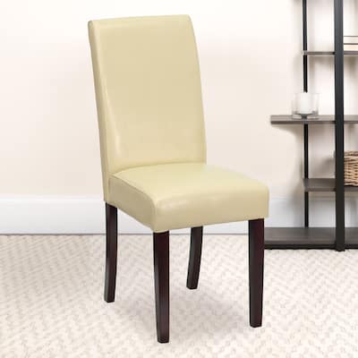 LeatherSoft Wood Parsons Chair (Set of 2)