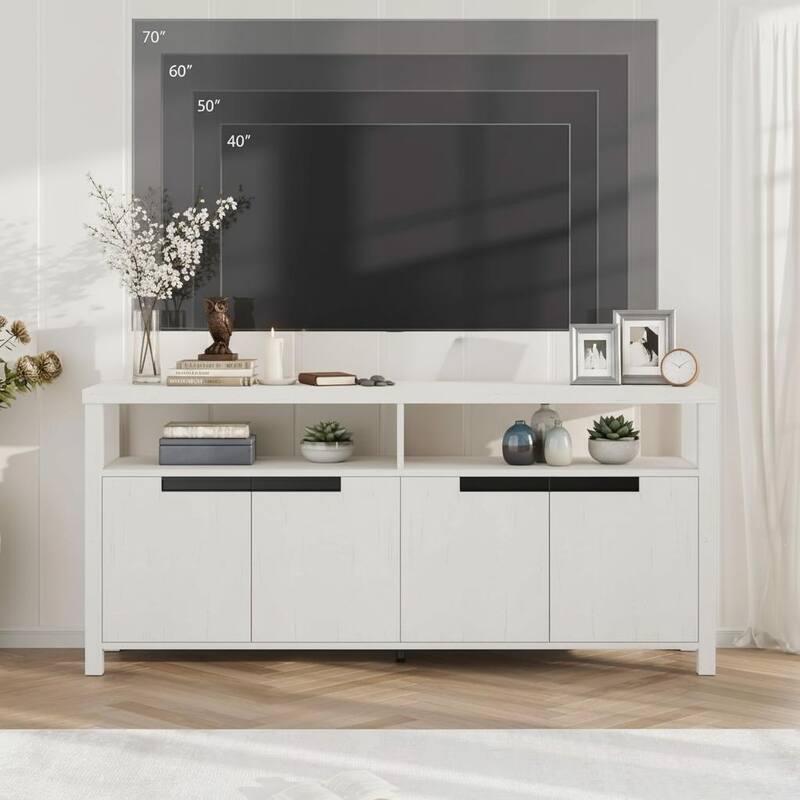 TV Stand, with Storage and Open Shelf