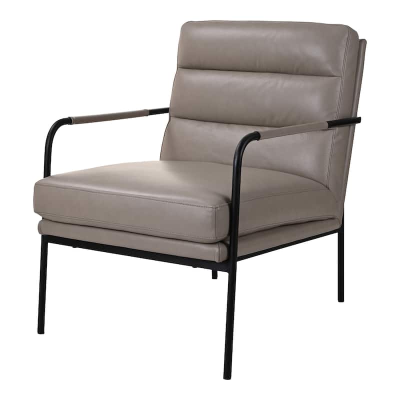 Aurelle Home Rustic Leather and Iron Accent Chair