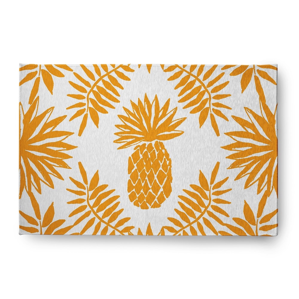 Pineapple Leaves Spring Chenille Indoor/Outdoor Rug