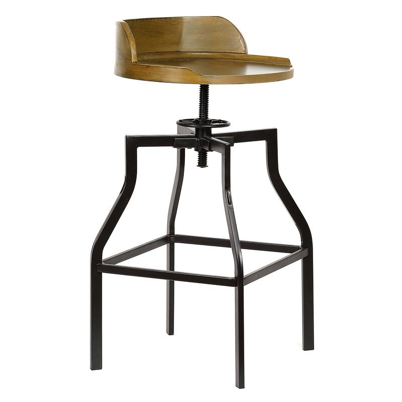 Carbon Loft Richard Wood and Metal Bar Stool