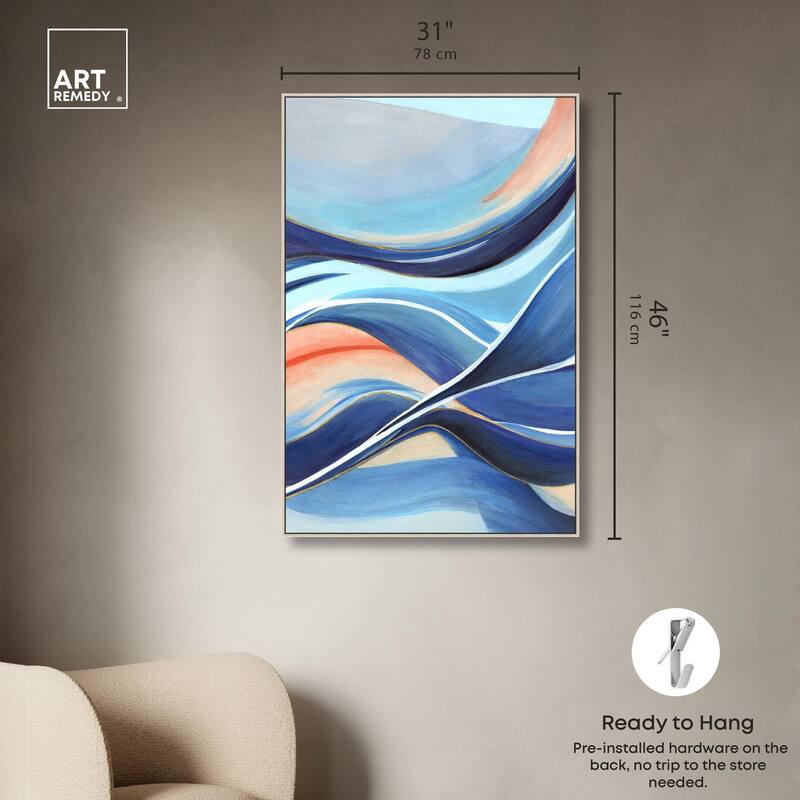 Glowing Blue II Canvas by Art Remedy