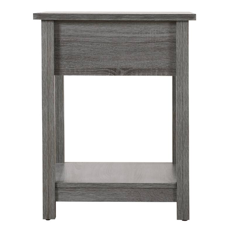 Gray Contemporary Nightstand with Space-Efficient Design