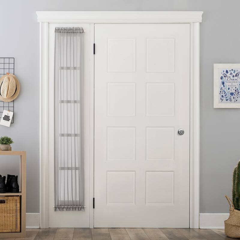 No. 918 Emily Voile Sheer Rod Pocket Door Sidelight Curtain Panel, Single Panel