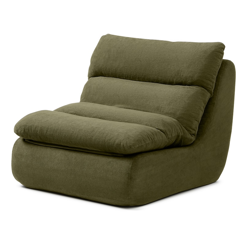 32"Bean Bag Chair with Ottoman, Big Chaise Lounge Chairs for Adults,Tufted Upholstered Lazy Sofa