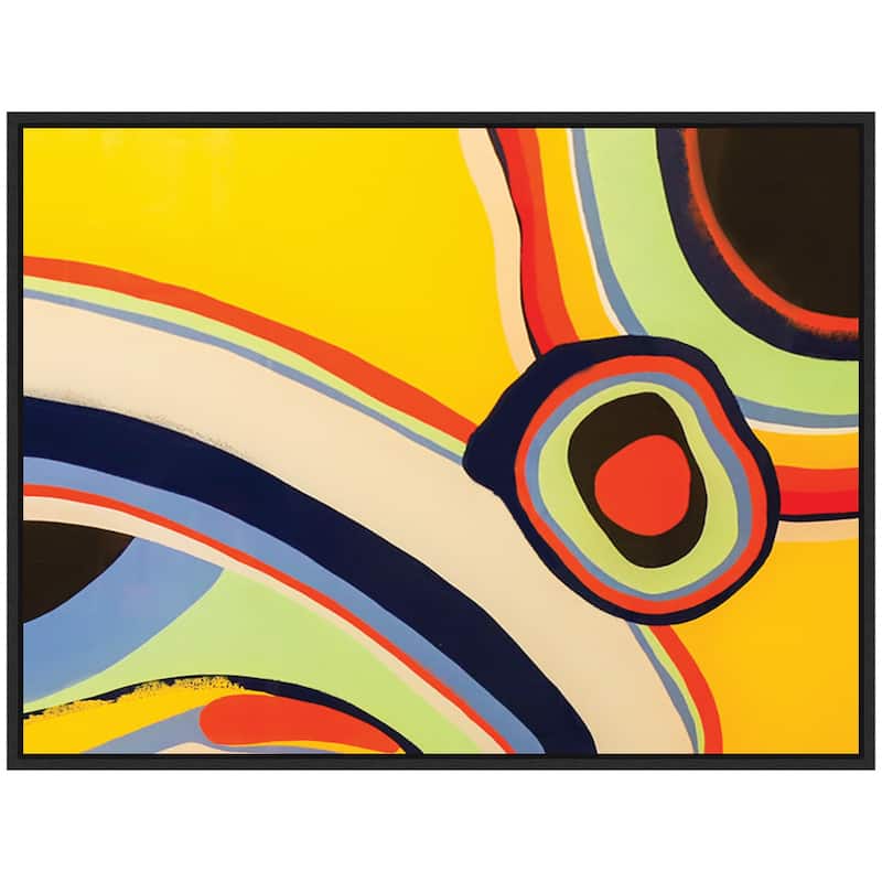 Kate and Laurel Sylvie Retro Bright Abstract True Color 2 Framed Canvas by Grant Mahr