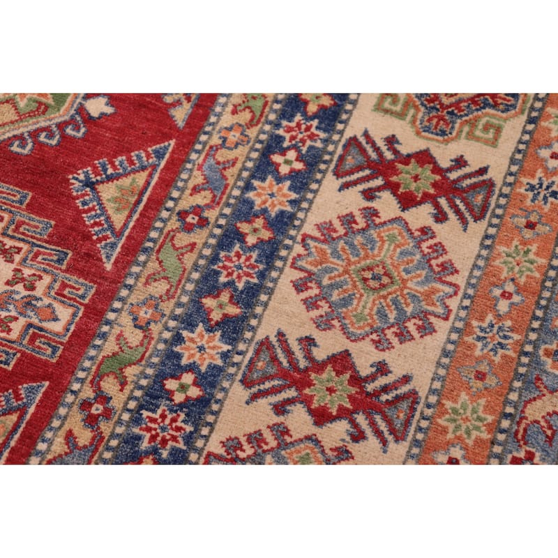 Rustic Kazak Haylee Red/Beige Wool Rug - 9'0'' x 11'6''