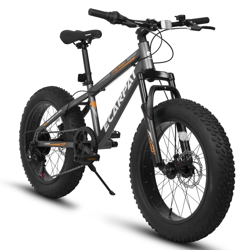 Adult/Youth Fat Tire Bike - Shimano Gears, Dual Disc Brakes, Front Suspension, Steel Frame, Commuter/Trail Use - 20