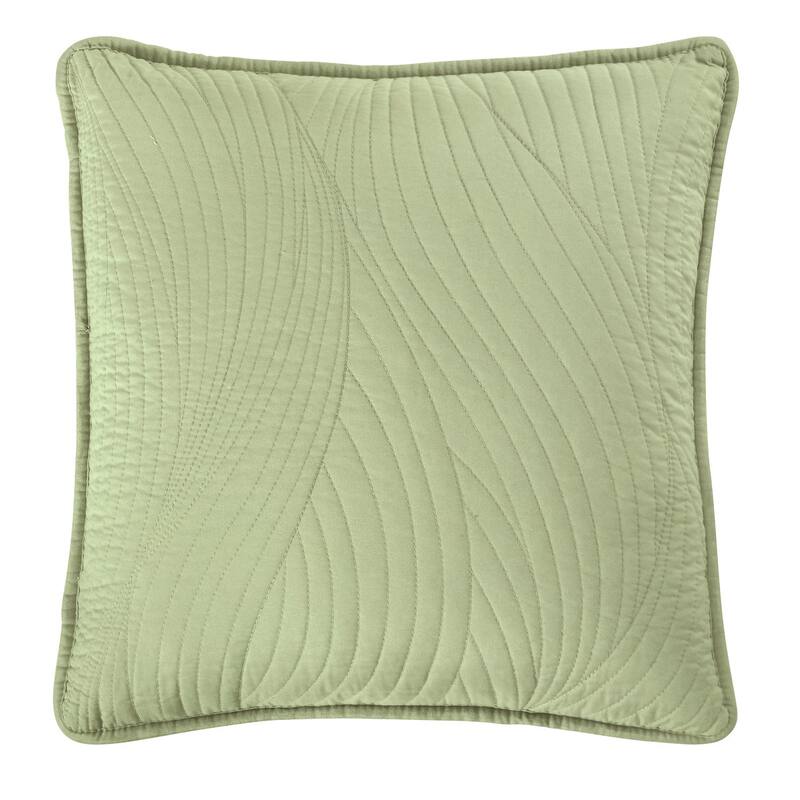Brielle Stream Embroidered Euro Sham Cover