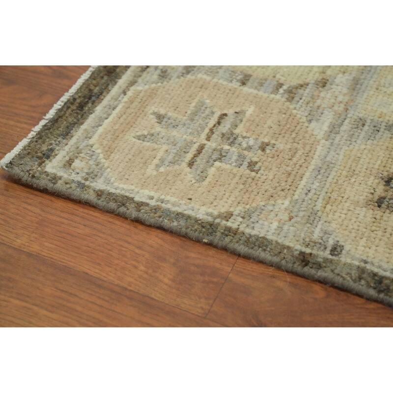 Vegetable Dye Wool Oushak Turkish Area Rug, Geometric Carpet - 9' 9'' X 8' 0''
