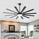 preview thumbnail 30 of 93, 48"/52"/60"/72" Modern Black LED Ceiling Fan with Light Remote (3/5/6/8/12 Reversible Blades) 72"-12-Blade