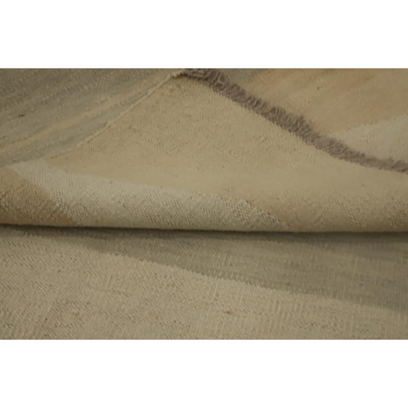 Hand Woven Oriental 100% Wool Carpet Southwestern Modern Multi-Colored Kilim Runner Rug - 11' 8'' X 2' 7''