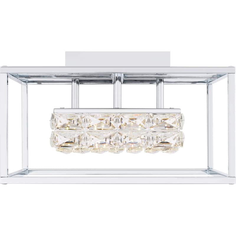Dazzle Integrated LED Polished Chrome Semi-Flush Mount