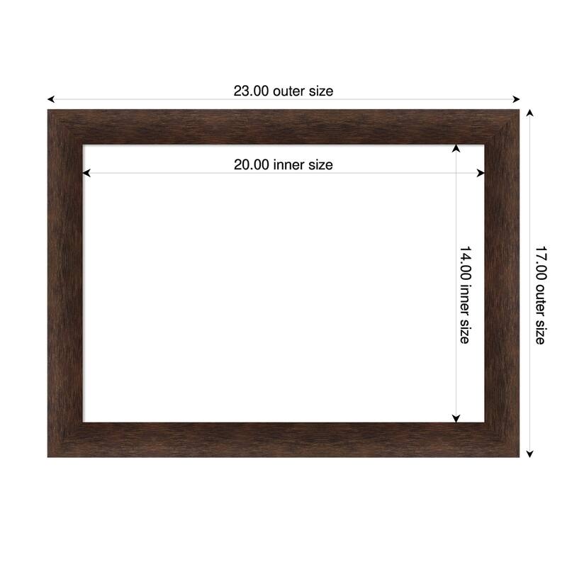 Amanti Art Warm Walnut Narrow Framed Dry Erase Magnetic Board - 23 x 17 in