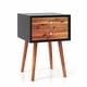 preview thumbnail 10 of 10, Costway End Table W/Drawers and Storage Wooden Mid-Century Accent Side