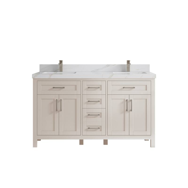Willow Collections 60 in. W x 22 in. D Cambridge Double Sink Bathroom Vanity with Countertop